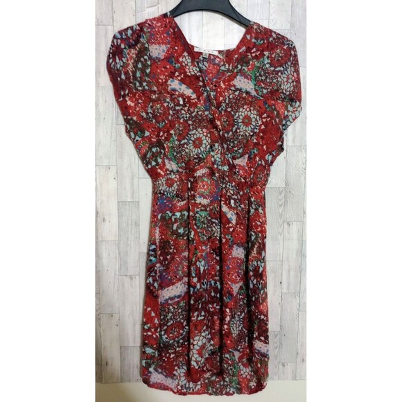 CAbi Dresses & Skirts - CAbi St. Barts Mosaic Faux Wrap Dress V-Neck Short Cap Sleeve #862 Size Medium